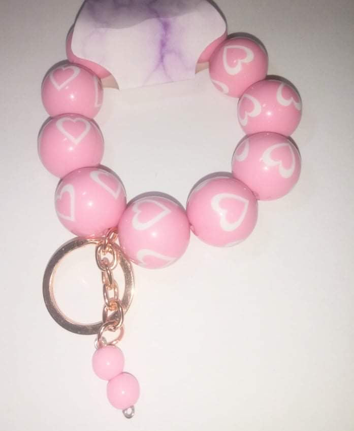 Heart keychain bracelet